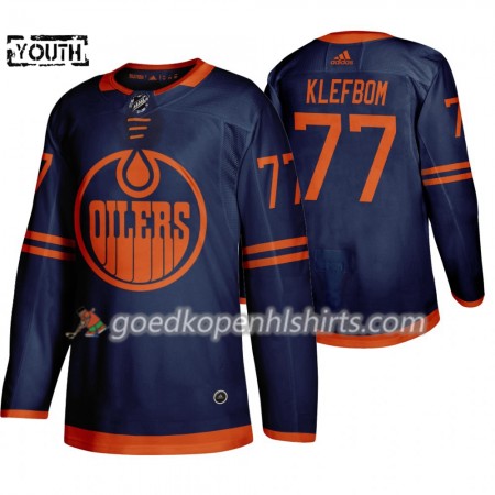 Edmonton Oilers Oscar Klefbom 77 Adidas 2019-2020 Blauw Authentic Shirt - Kinderen